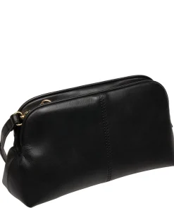 Kimberly' Black Leather Cross Body & Clutch Bag