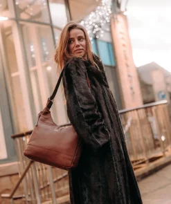 Kovo' Rich Tan Leather Shoulder Bag