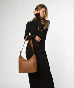 Kovo' Rich Tan Leather Shoulder Bag