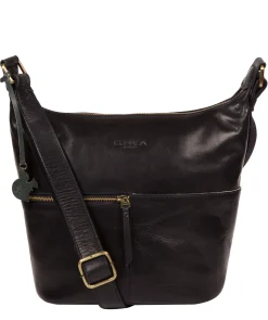 Kristin' Navy Leather Shoulder Bag