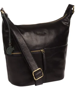 Kristin' Navy Leather Shoulder Bag