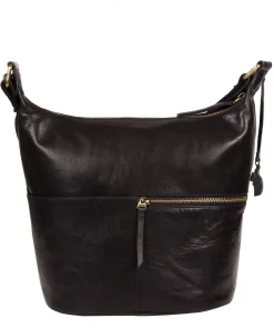 Kristin' Navy Leather Shoulder Bag