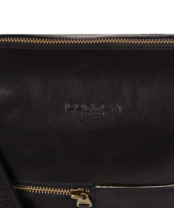 Kristin' Navy Leather Shoulder Bag