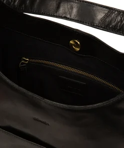 Kyra' Black Leather Tote Bag