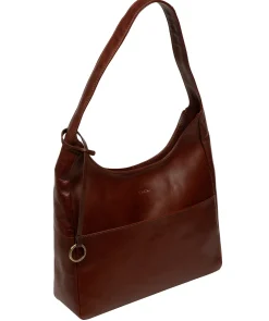 Kyra' Conker Brown Leather Tote Bag