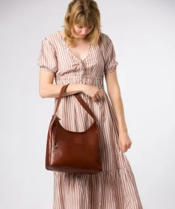 Kyra' Conker Brown Leather Tote Bag