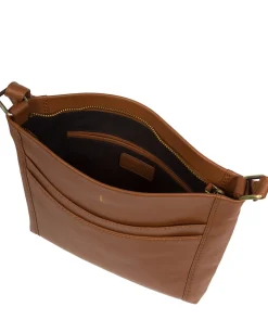 Lalisa' Tan Leather Cross Body Bag