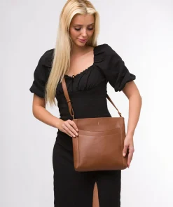 Lalisa' Tan Leather Cross Body Bag