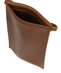 Lana' Chestnut Nappa Leather Cross Body Phone Bag