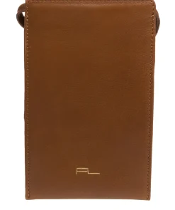 Lana' Chestnut Nappa Leather Cross Body Phone Bag