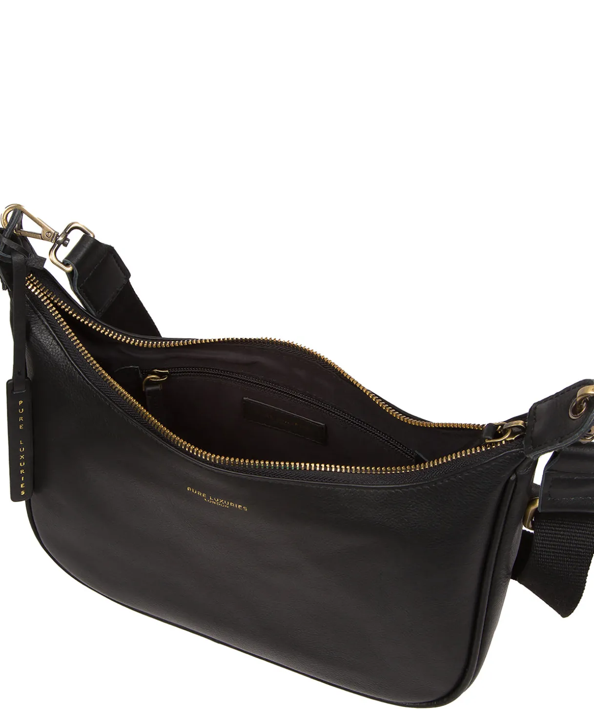 Lancaster' Black Leather Cross Body Bag