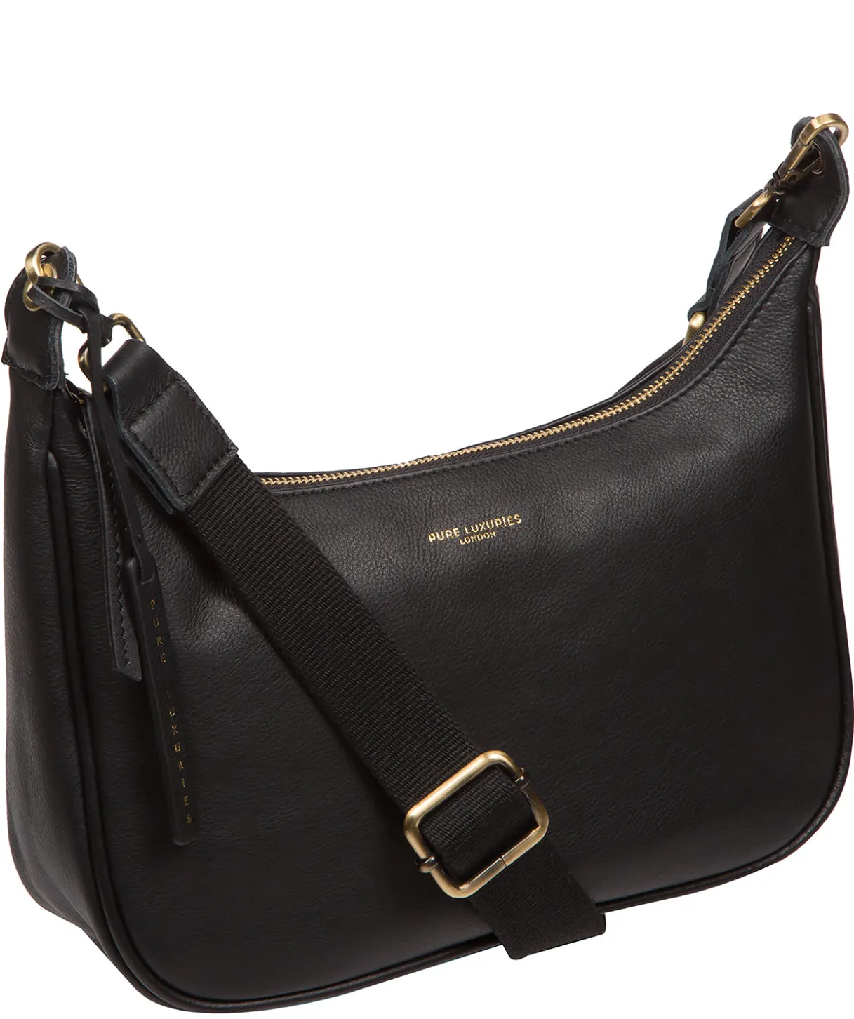 Lancaster' Black Leather Cross Body Bag