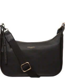 Lancaster' Black Leather Cross Body Bag