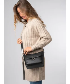 Laura' Black Leather Cross Body Bag