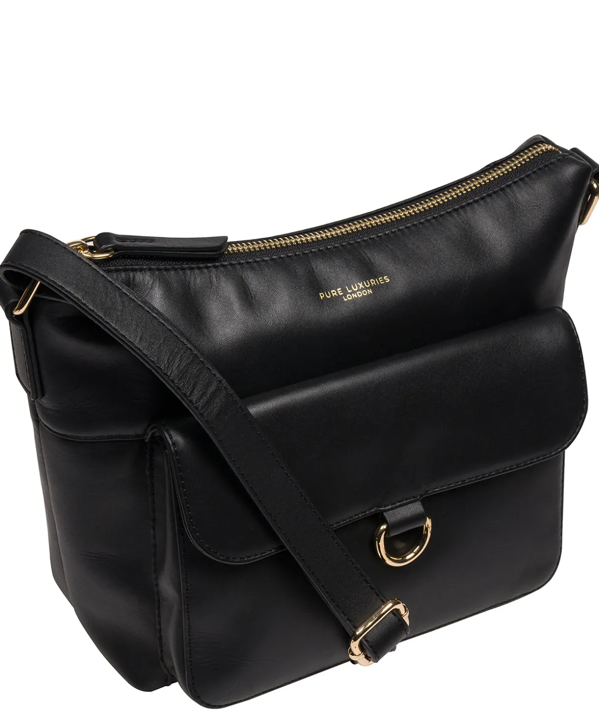 Laura' Black Leather Cross Body Bag