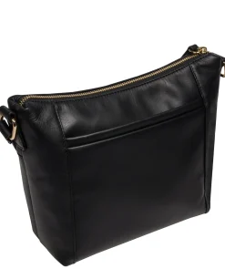 Laura' Black Leather Cross Body Bag