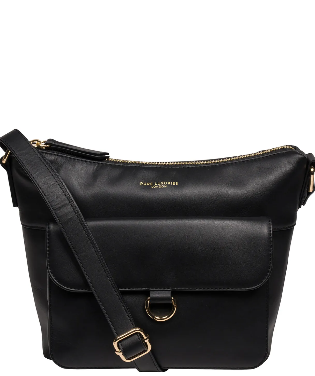 Laura' Black Leather Cross Body Bag