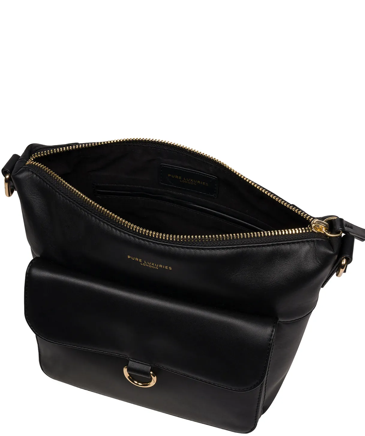 Laura' Black Leather Cross Body Bag