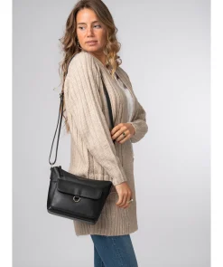 Laura' Black Leather Cross Body Bag
