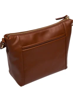 Laura' Caramel Leather Cross Body Bag