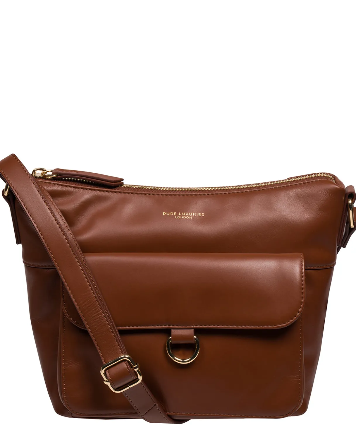 Laura' Caramel Leather Cross Body Bag