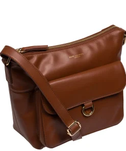 Laura' Caramel Leather Cross Body Bag
