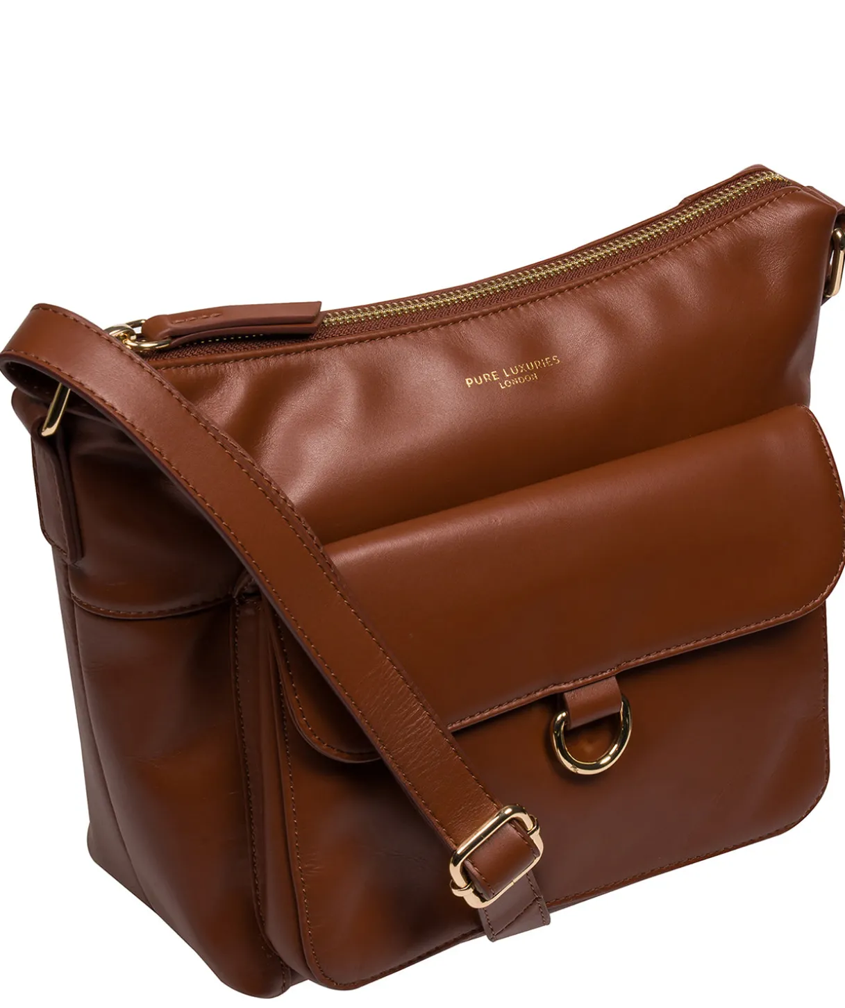 Laura' Caramel Leather Cross Body Bag