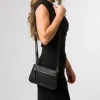 Laurel' Black Leather Cross Body Phone Bag