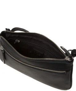 Laurel' Black Leather Cross Body Phone Bag