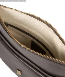Lauryn' Slate Leather Cross Body Bag
