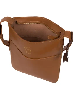 Lautner' Saddle Tan Vegetable-Tanned Leather Cross Body Bag