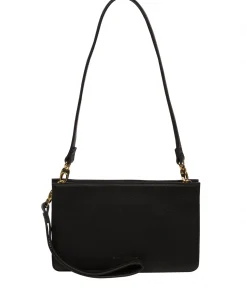 Layla' Black Nappa Leather Clutch Phone Bag