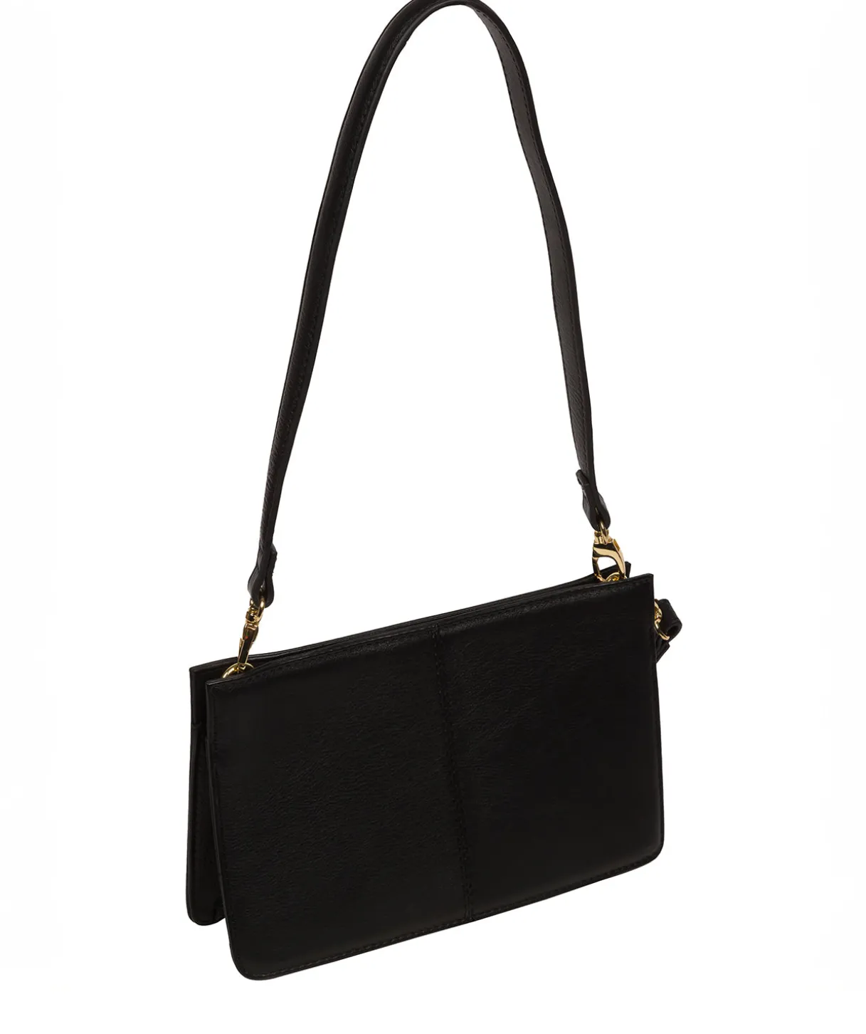 Layla' Black Nappa Leather Clutch Phone Bag
