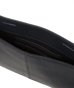 Layla' Navy Nappa Leather Grab Clutch Phone Bag