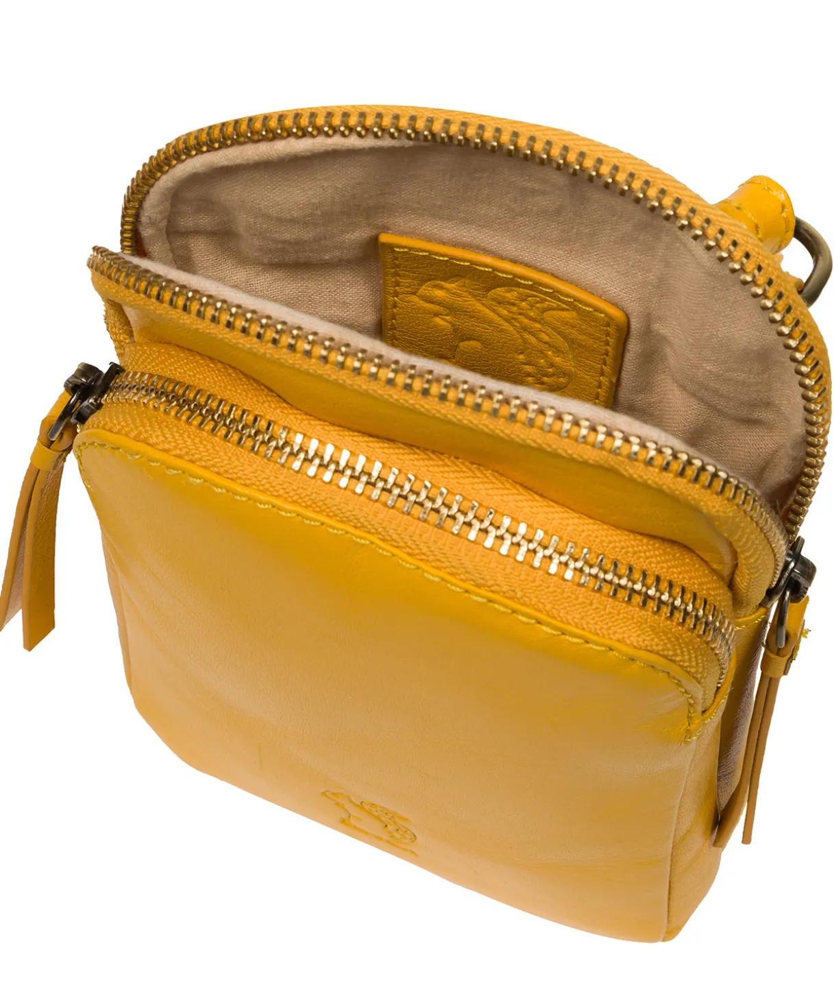 Leia' Lemon Drop Leather Cross Body Phone Bag
