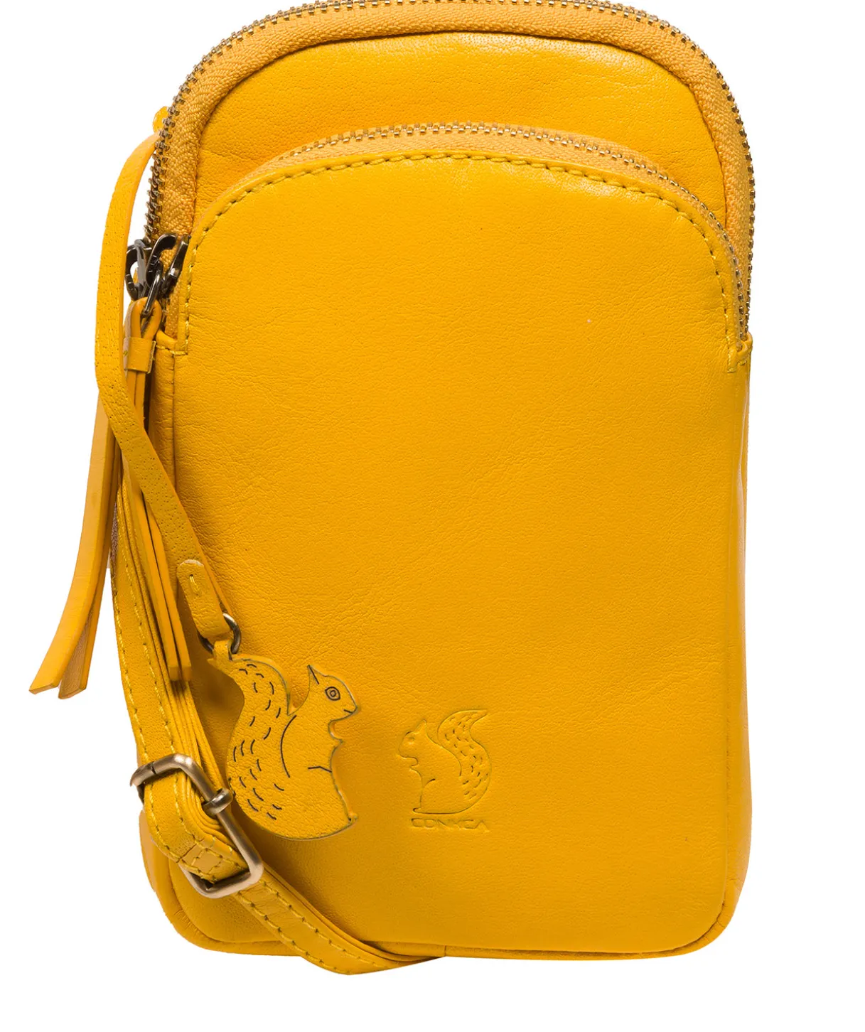 Leia' Lemon Drop Leather Cross Body Phone Bag