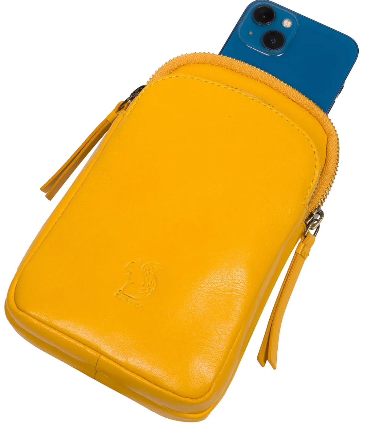 Leia' Lemon Drop Leather Cross Body Phone Bag