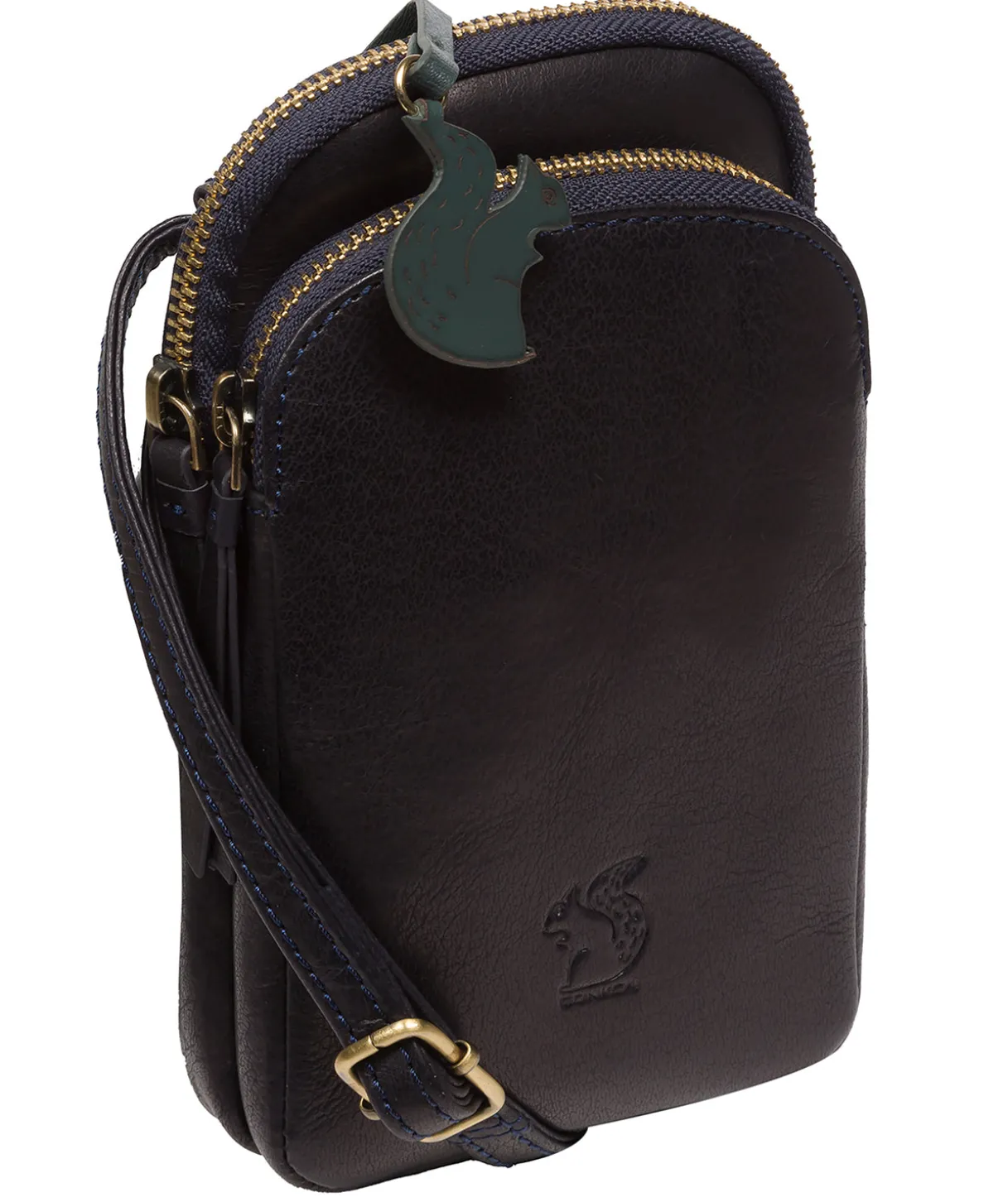 Leia' Navy Leather Cross Body Phone Bag