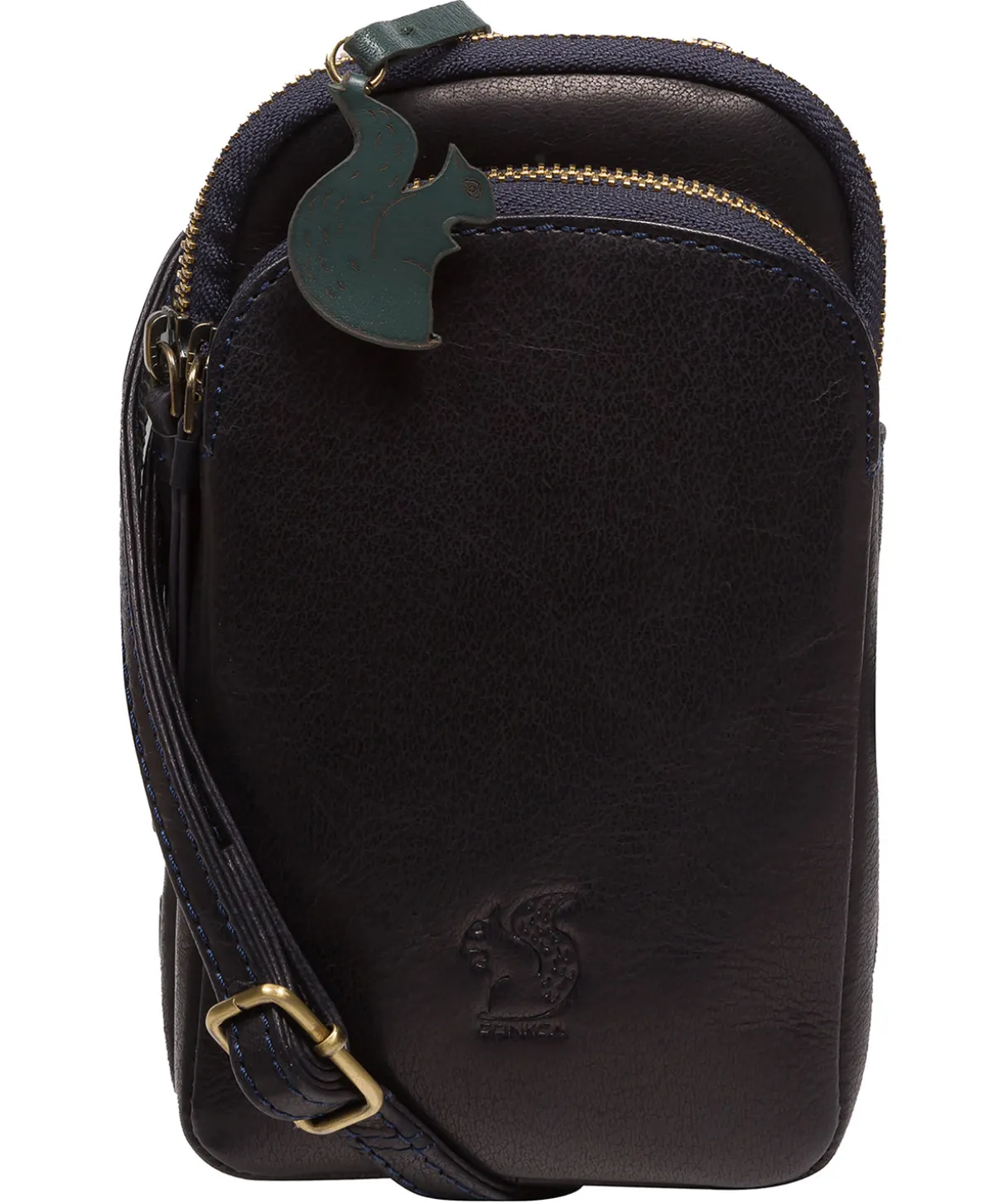 Leia' Navy Leather Cross Body Phone Bag