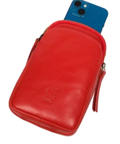 Leia' Orangeade Leather Cross Body Phone Bag