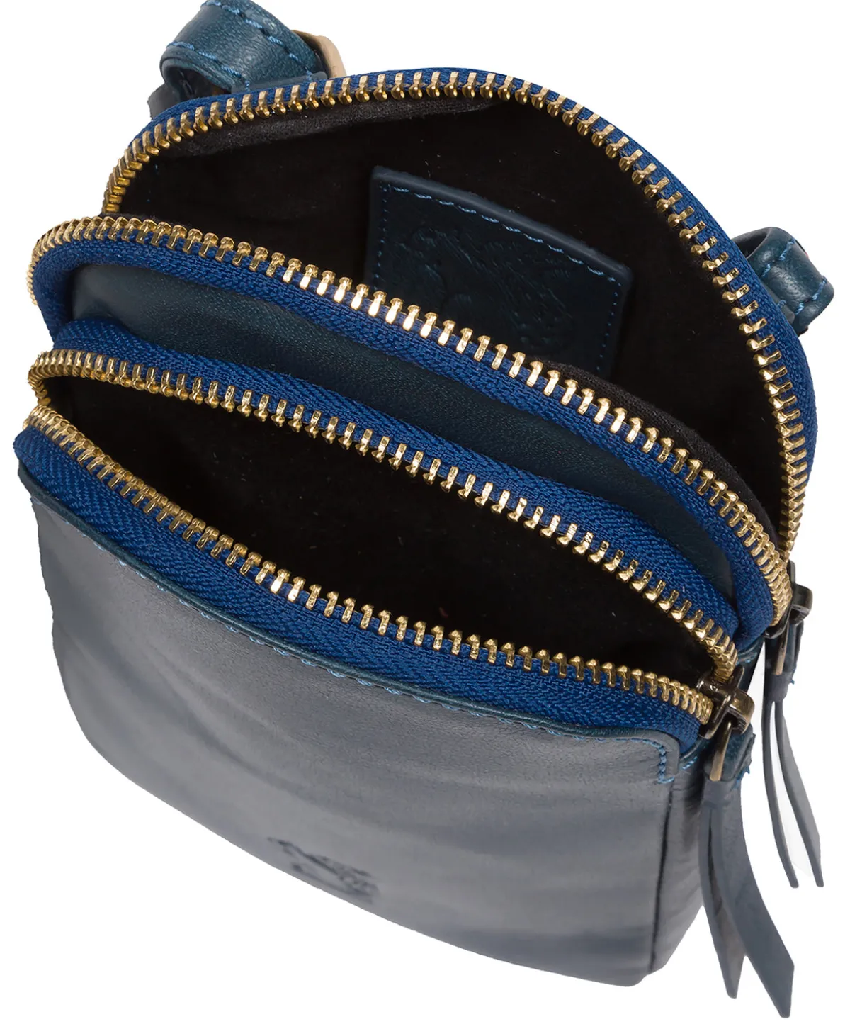 Leia' Snorkel Blue Leather Cross Body Phone Bag