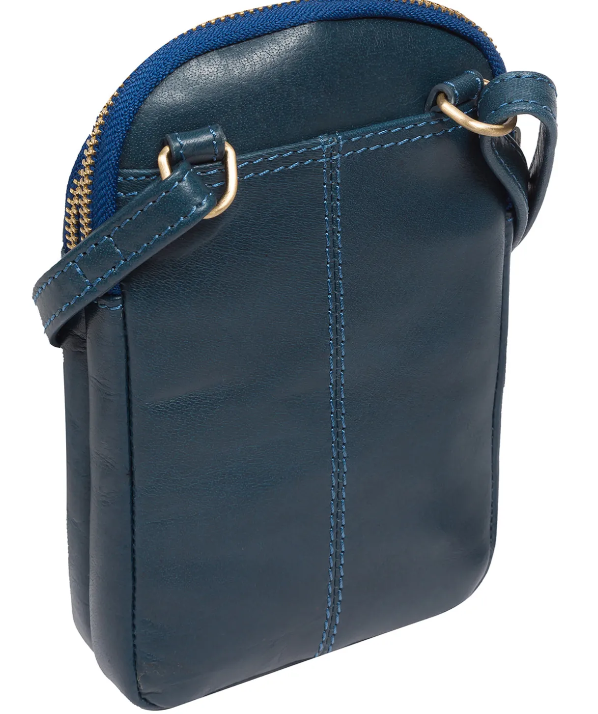 Leia' Snorkel Blue Leather Cross Body Phone Bag