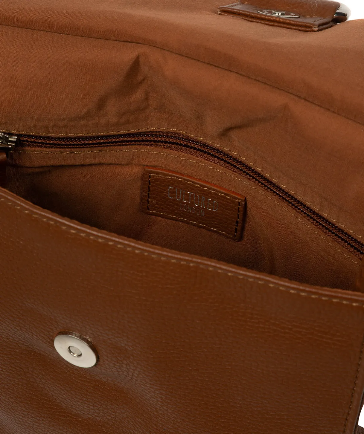 Leigh' Rich Tan Leather Cross Body Bag