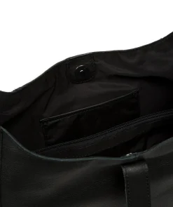 Leilani' Black Leather Shoulder Bag