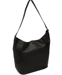 Leilani' Black Leather Shoulder Bag