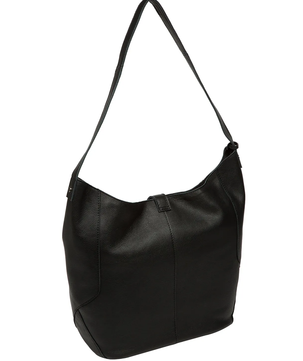 Leilani' Black Leather Shoulder Bag