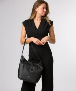 Leilani' Black Leather Shoulder Bag