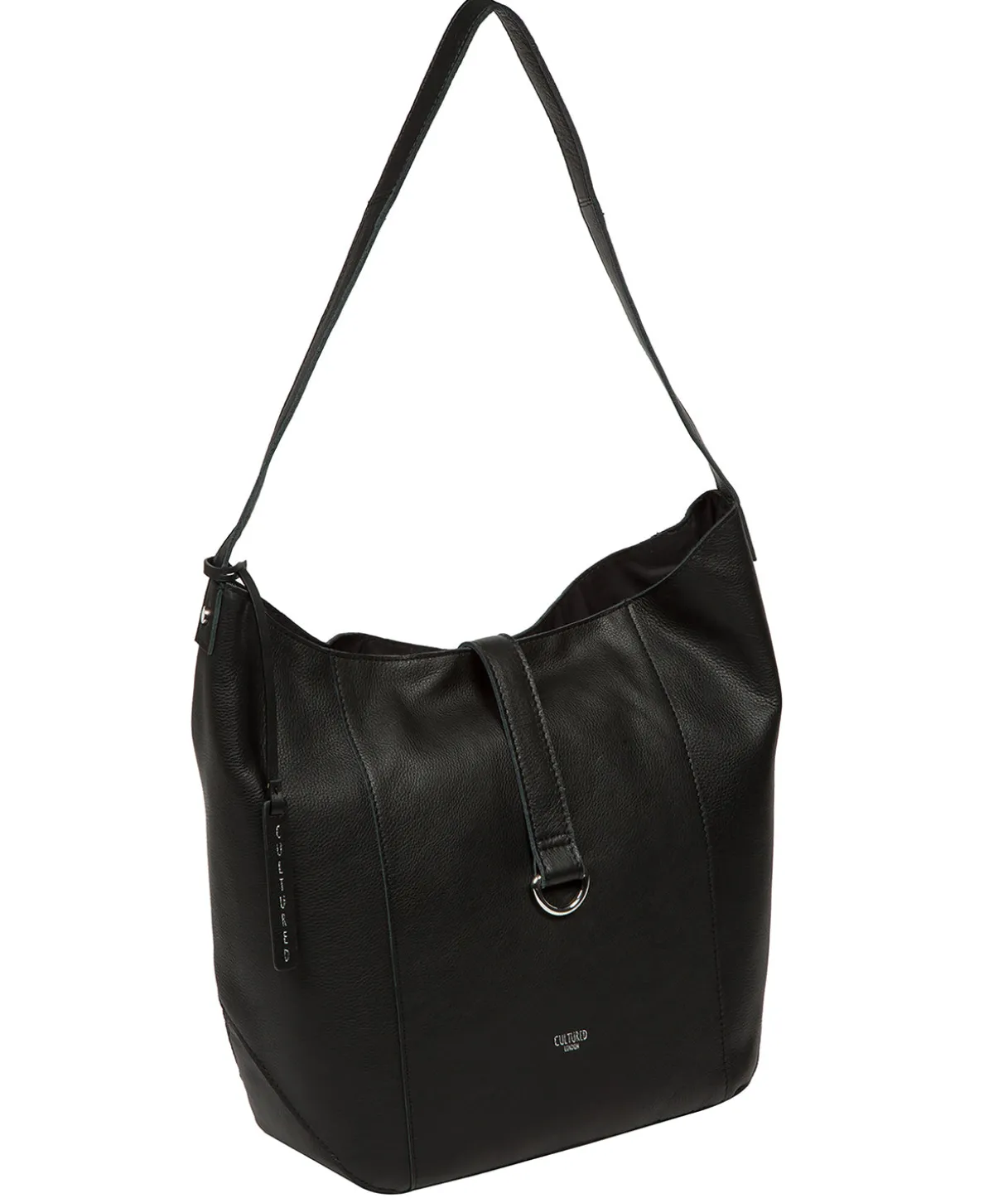 Leilani' Black Leather Shoulder Bag
