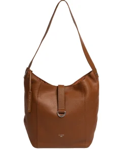 Leilani' Tan Leather Shoulder Bag