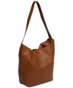 Leilani' Tan Leather Shoulder Bag